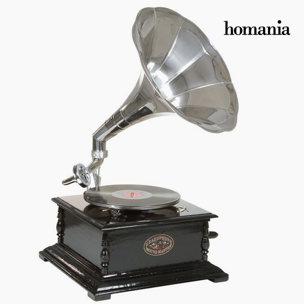 grammofon Fyrkantig Svart Silver - Old Style Samling by Homania