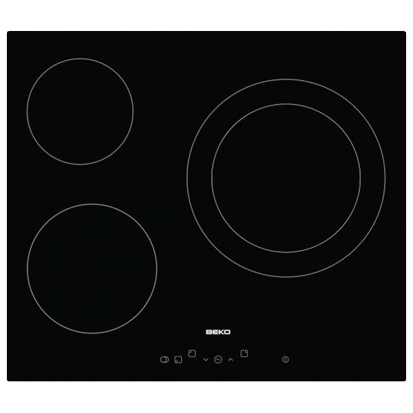 Keramisk platta BEKO HIC 63401 T 60 cm Svart (3 Matlagningszon)